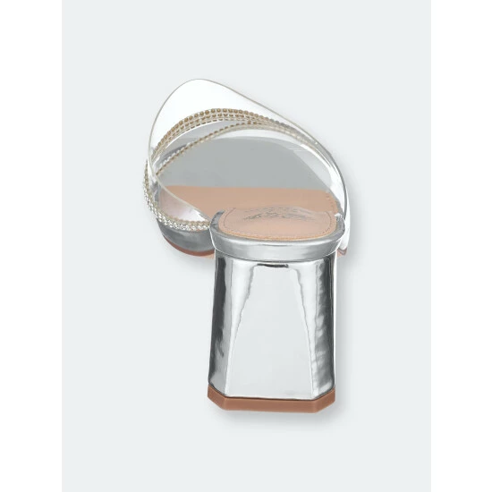 GC SHOES Sucany Silver Low Heel Sandals 5 GC SHOES Sucany Silver Low Heel Sandals - Image 3