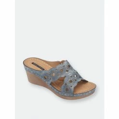 GC SHOES April Pewter Wedge Sandals