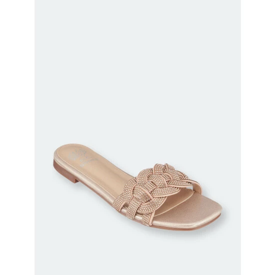 GC SHOES Dana Rose Gold Flat Sandals Rosegold 3 GC SHOES Dana Rose Gold Flat Sandals Rosegold