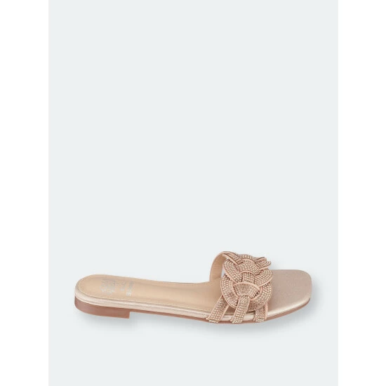 GC SHOES Dana Rose Gold Flat Sandals Rosegold 4 GC SHOES Dana Rose Gold Flat Sandals Rosegold - Image 2