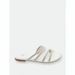 GC SHOES Cindy White Flat Sandals
