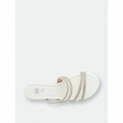 GC SHOES Cindy White Flat Sandals -GC SHOES Shop unnamed file 989
